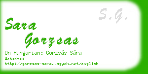 sara gorzsas business card
